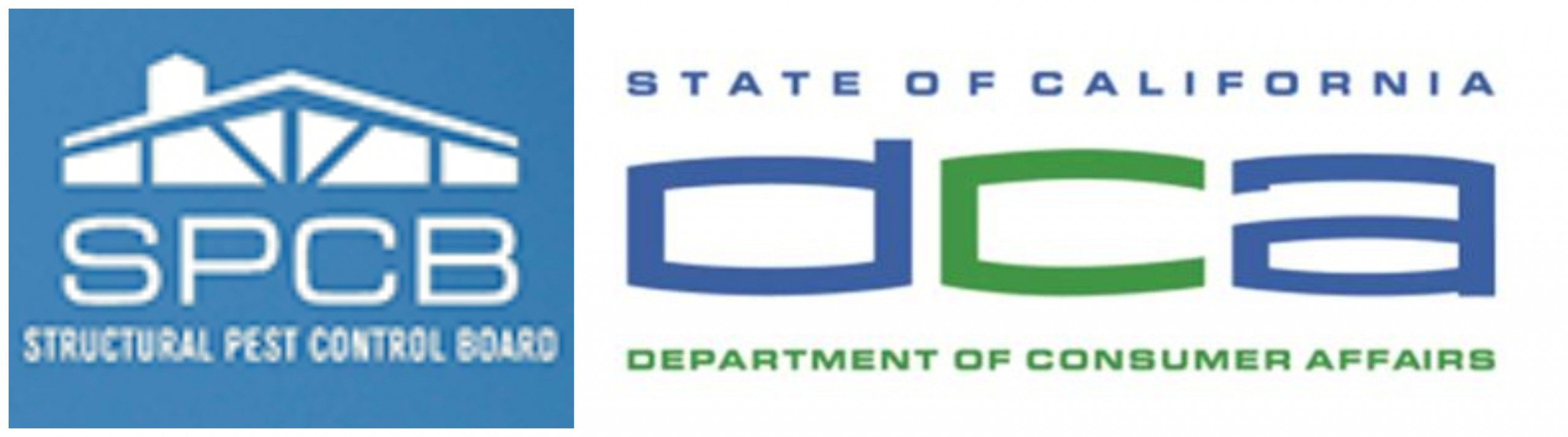 Structural Pest Control Board logo and Department of Consumer Affairs logo